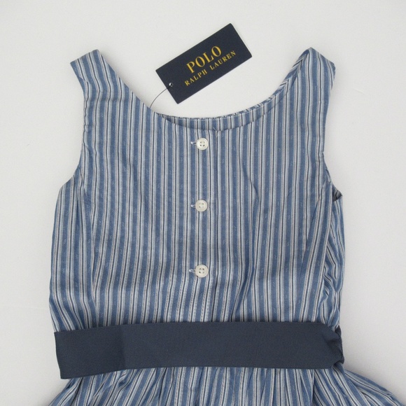 Ralph Lauren Dobby Striped Tiered Dress w/Sash NEW - Picture 6 of 8